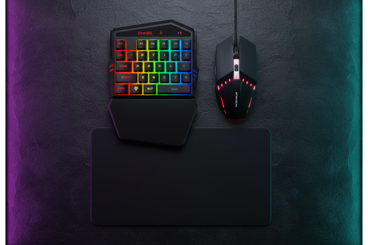 Bluetooth Gaming Keyboard & Mouse - Flat Lay