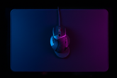 Ergonomic Vertical Mouse flat lay on a clean workspace