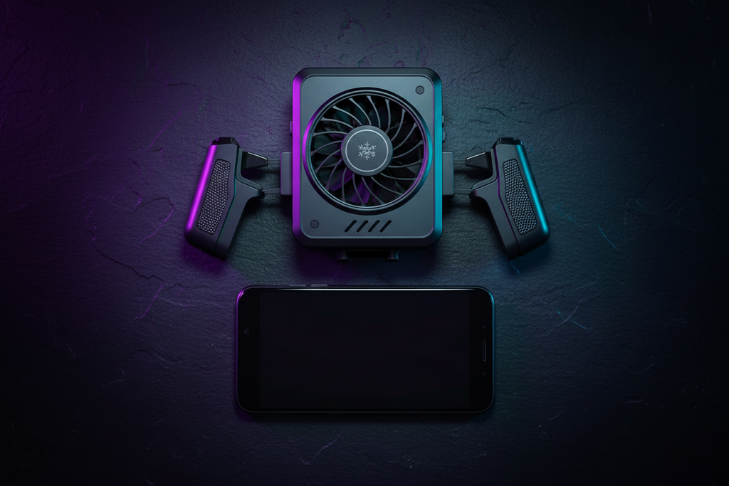 Phone Cooling Fan with Gamepad Holder Stand