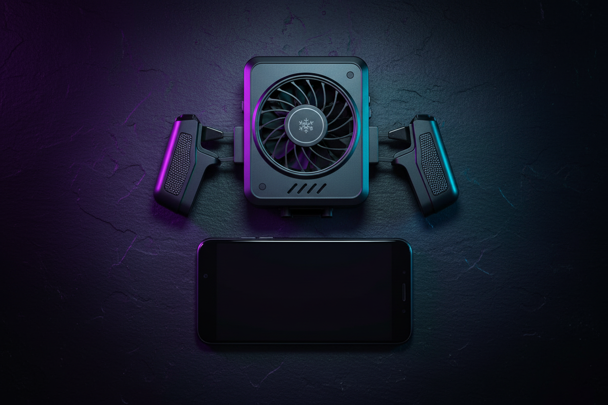 Phone Cooling Fan with Gamepad Holder Stand