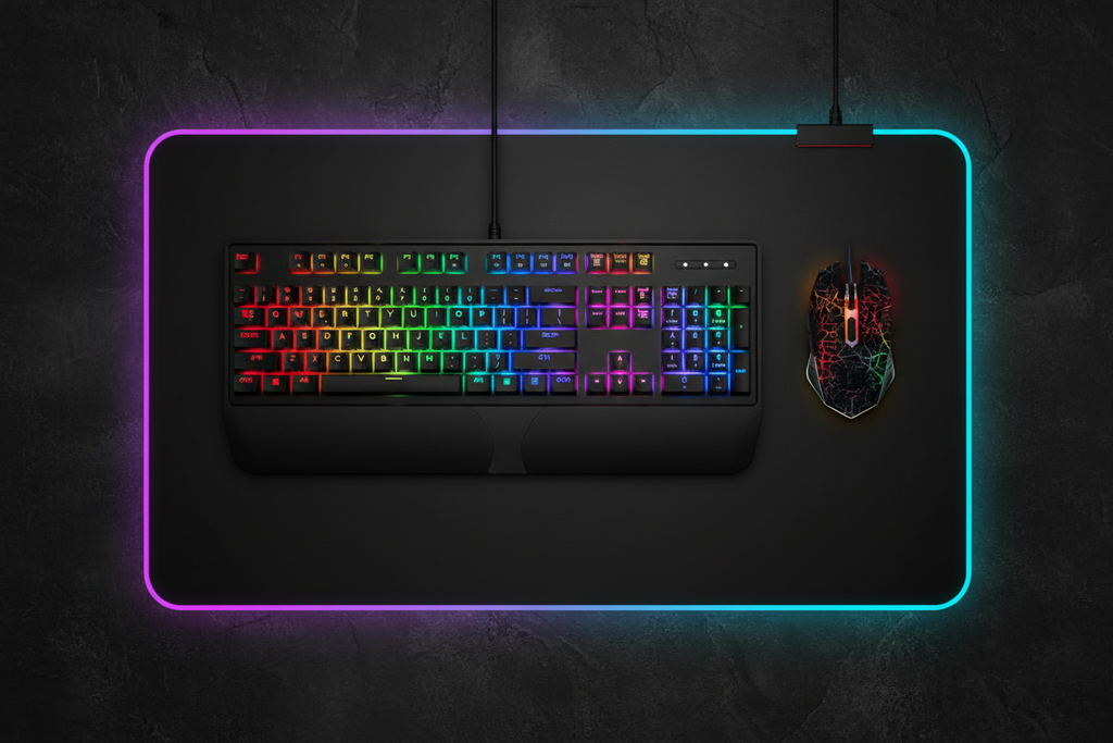 RGB Keyboard & Mouse - Flat Lay