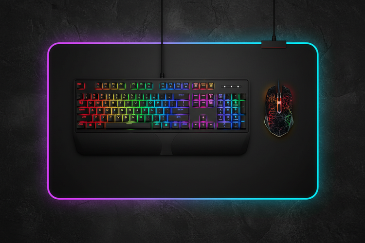 RGB Keyboard & Mouse - Flat Lay