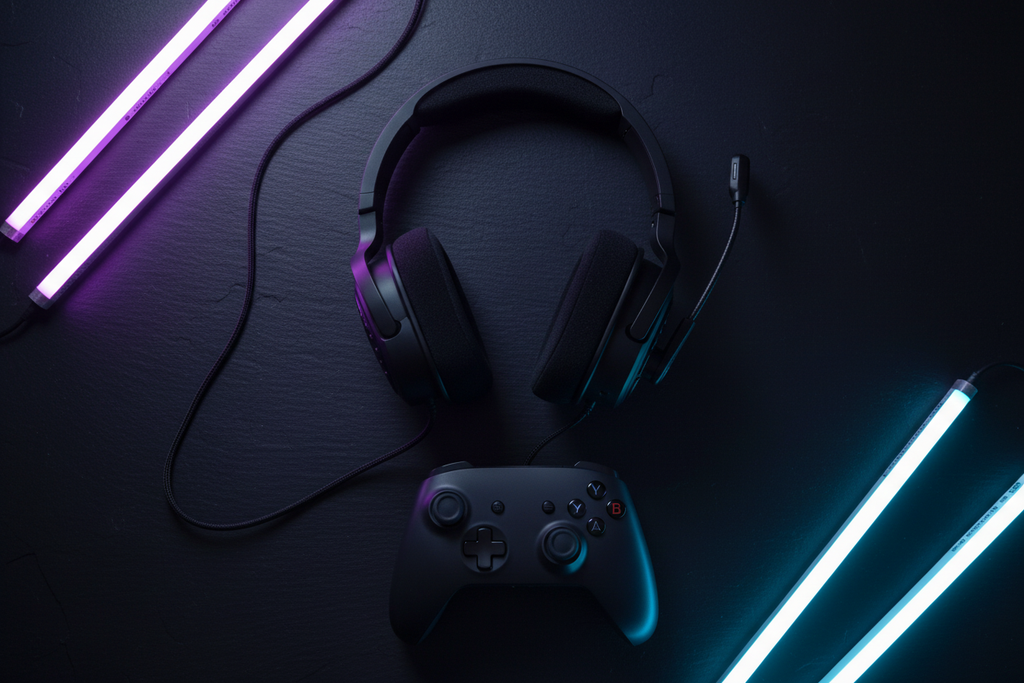Wired Gaming Headset - Flat Lay